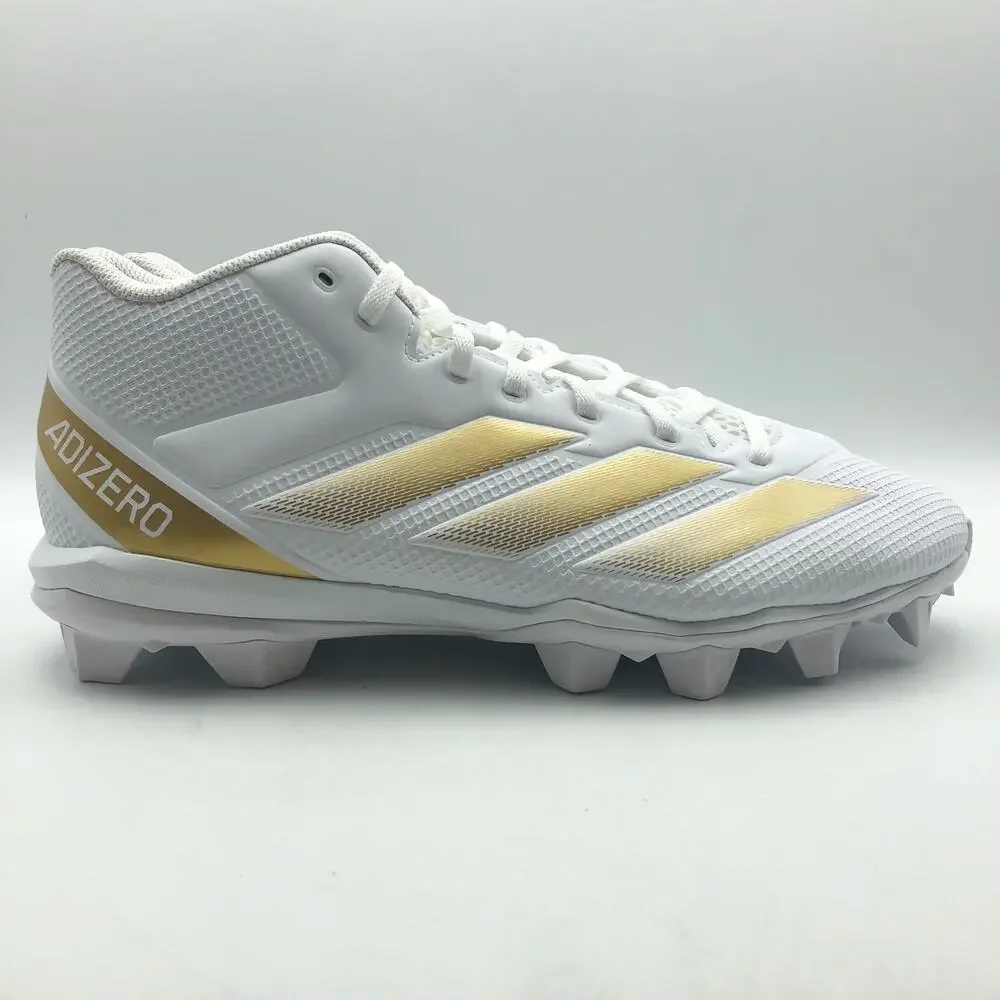 Adidas Mens Adizero Impact 2 Molded Football Cleats Size 13 White Gold NWOB